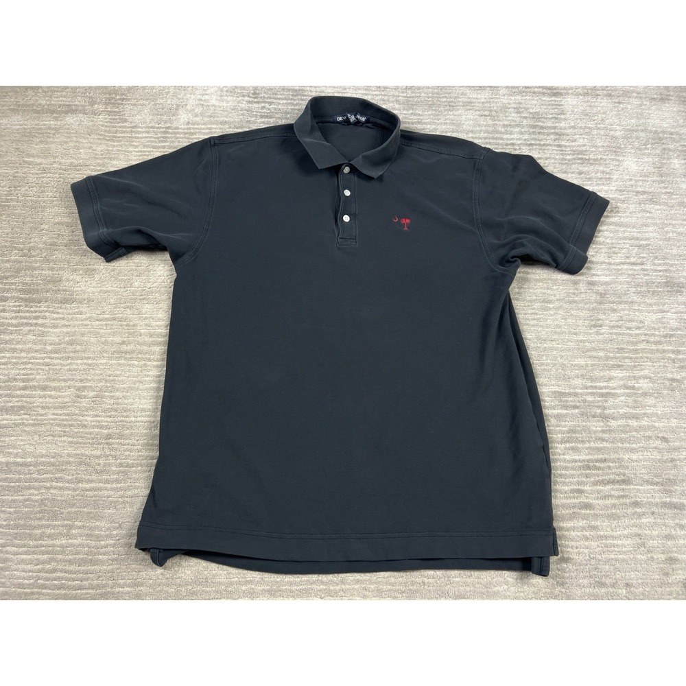 Devon & Jones Shirt Mens XL Black Short Sleee Polo Pima Cotton Casual‎
